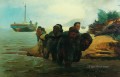 transportistas cruzar vadear 1872 Ilya Repin